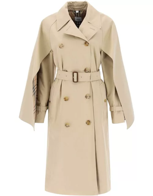 BURBERRY 'ness' double-breasted raincoat in cotton gabardine