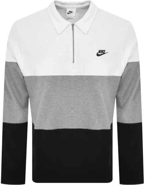 Nike Colour Block Half Zip Sweatshirt White
