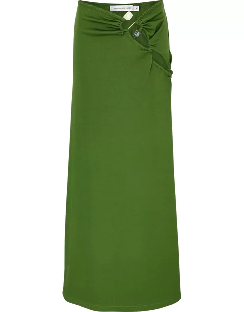 Christopher Esber Chasm Cay Ribbed Stretch-jersey Maxi Skirt - Green