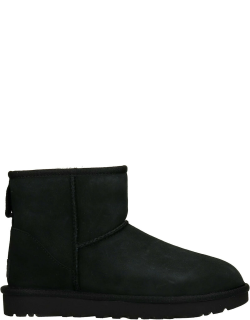 UGG Mini Classic Ii Low Heels Ankle Boots In Black Suede