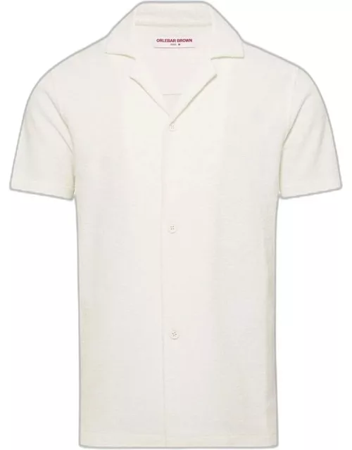 Howell Towelling - Relaxed Fit Capri Collar Cotton Towelling Shirt In Sea Mist Colour