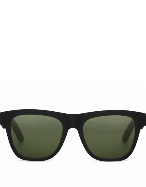 TOMS Men's Sunglasses Black Traveler Dalston Matte Polarized Green Len