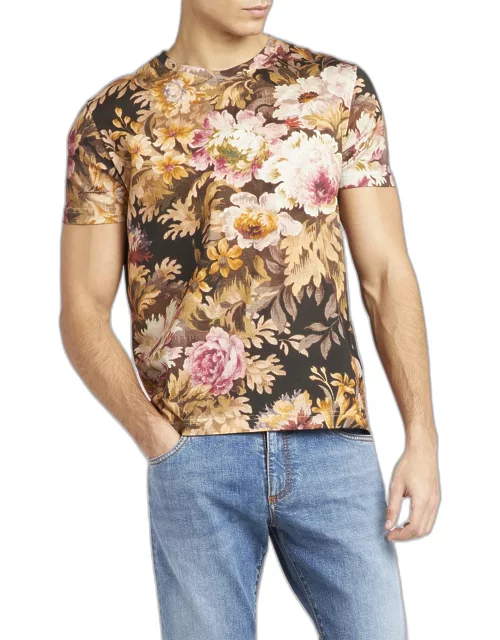 Men's Floral-Print Crewneck T-Shirt