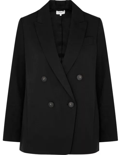 Vince Double-breasted Twill Blazer - Black
