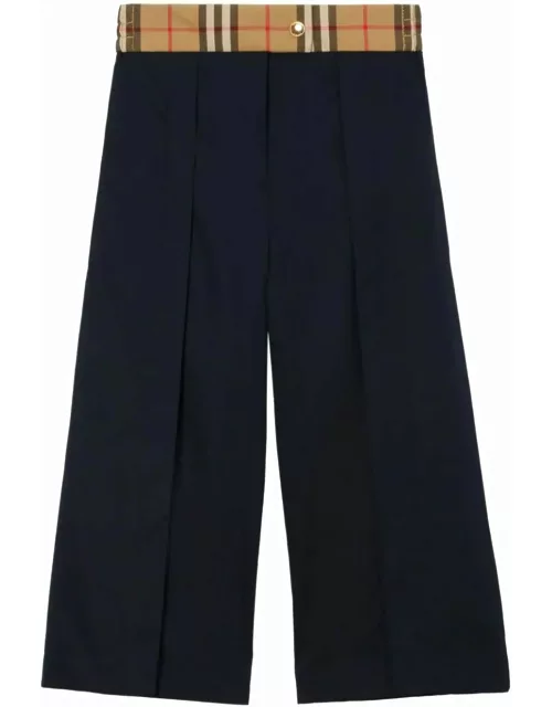 Burberry Navy Blue Cotton Trouser