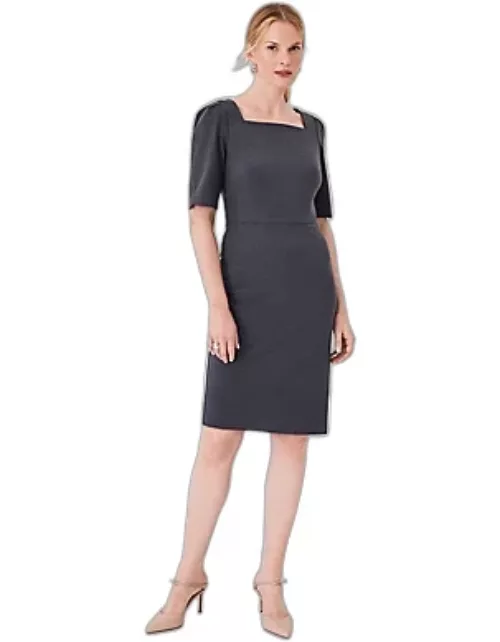 Ann Taylor The Elbow Sleeve Square Neck Dress in Seasonless Stretch