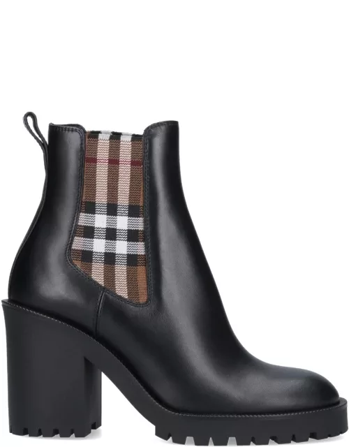 Burberry Check Insert Ankle Boot