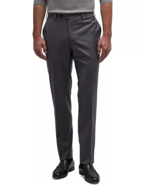 Men's Melange Flat-Front Trouser