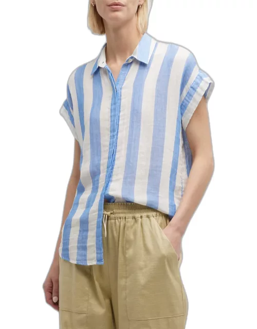 Jamie Striped Gauze Button-Front Shirt