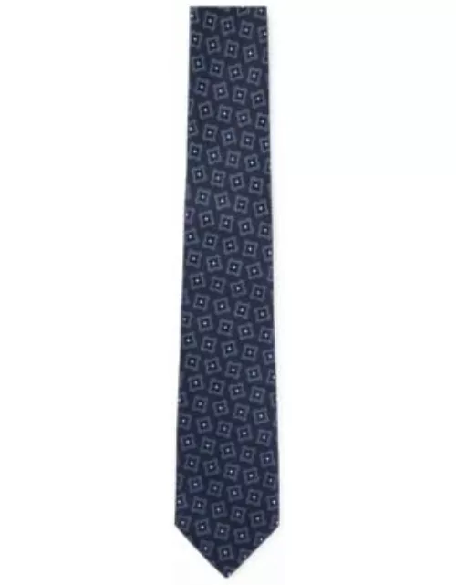 Silk tie with modern jacquard pattern- Light Blue Men's Tie