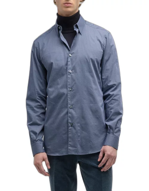 Men's Micro-Print Cotton Shirt
