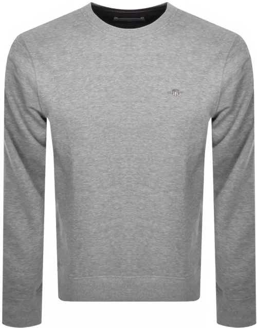 Gant Crew Neck Logo Sweatshirt Grey