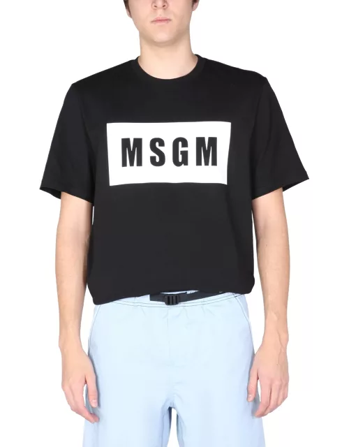 msgm t-shirt with logo box