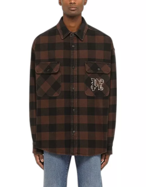 Brown check pattern shirt