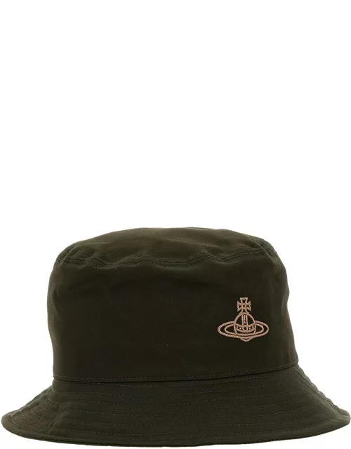 vivienne westwood bucket hat with logo embroidery