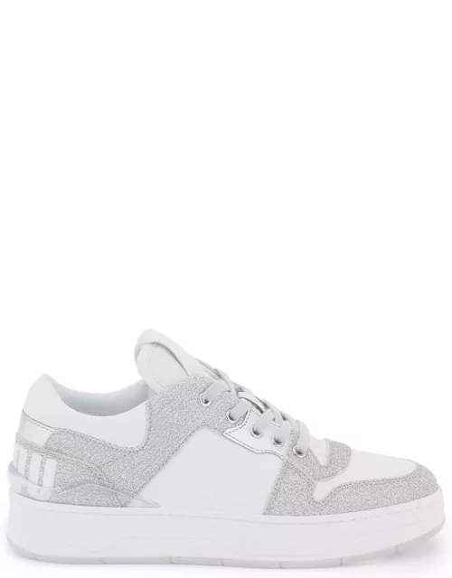 JIMMY CHOO 'florent' glittered sneakers with lettering logo