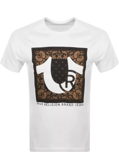 True Religion Paisley Logo T Shirt White