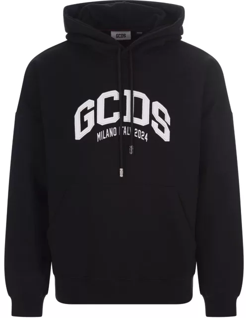 GCDS Black Logo Lounge Hoodie