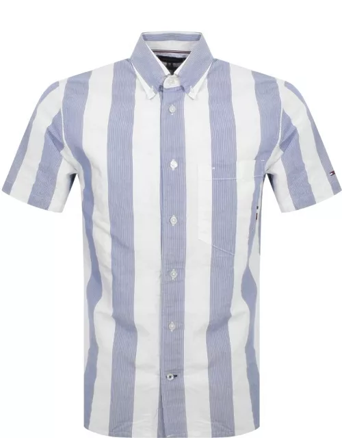 Tommy Hilfiger Short Sleeved Striped Shirt White