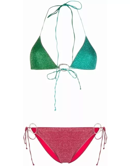 Gem Colour bikini set with metallic effect