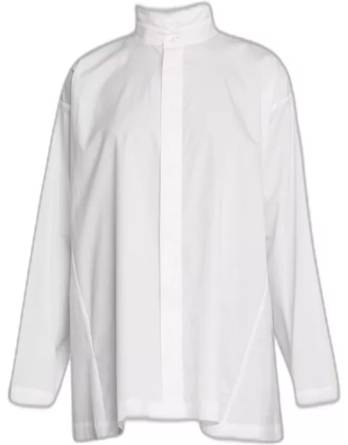 Side Panel Shirt with Double Stand Collar (Long Length)