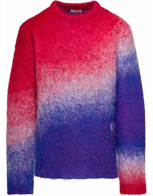 ERL Multicolor Sweater With Degradè Effect In Mohair Blend
