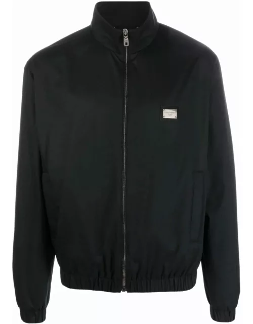 Lightweight black jacket with logo plaque