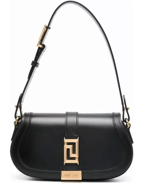 Black mini Greca Goddess leather shoulder bag