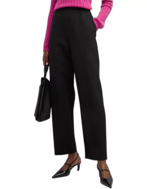 Cropped Straight-Leg Cady Trouser