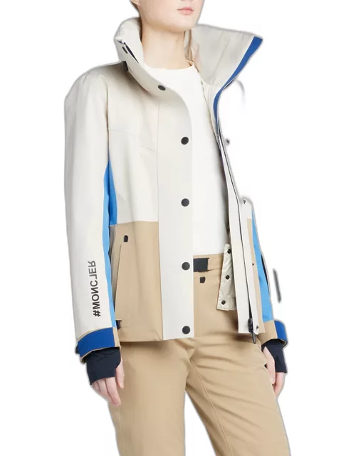 Hainet Belted Colorblock Snow Jacket