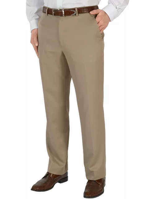 Microfiber Solid Flat Front Pant