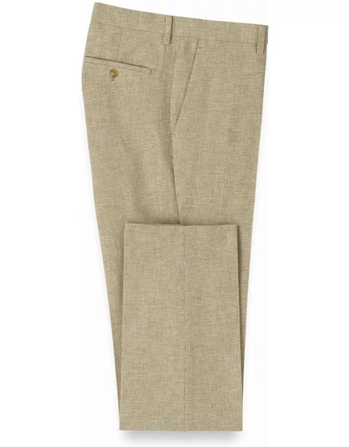 Linen Blend Textured Flat Front Suit Pant