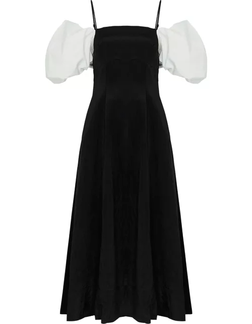 Rejina Pyo Oksana Crinkled Midi Dress - Black
