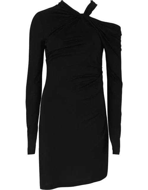 Helmut Lang Twisted Asymmetric Mini Dress - Black