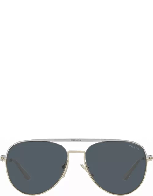 Prada Eyewear Pr 54zs Silver / Pale Gold Sunglasse
