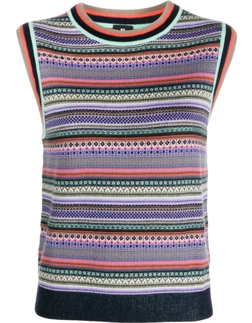 PS by Paul Smith Striped Crew Neck Gilet