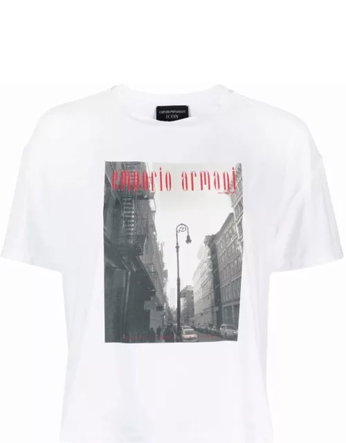 Emporio Armani Short Sleeve T-shirt With Magazine Printing