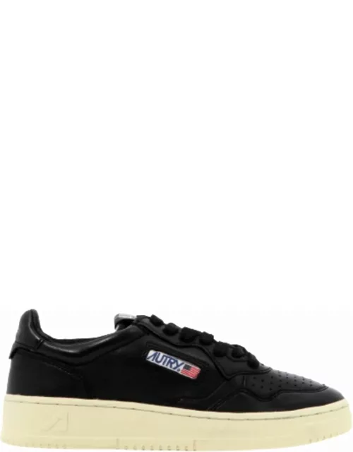 Autry Black Leather Sneakers With Logo Woman