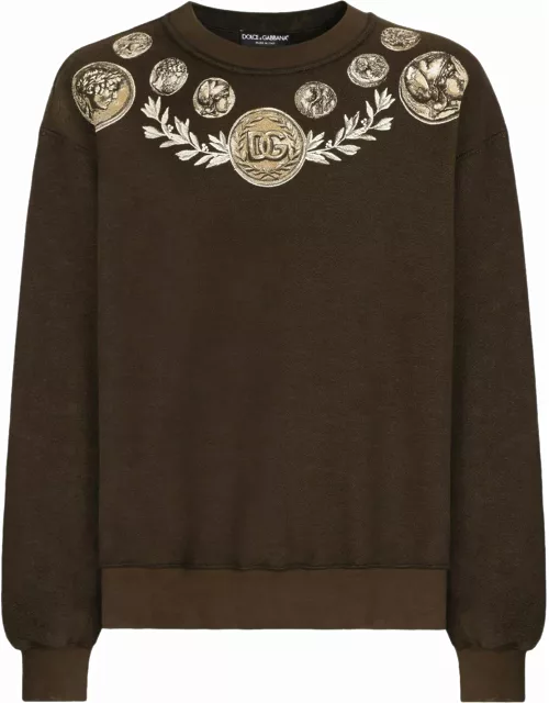 Dolce & Gabbana Brown Cotton Sweatshirt