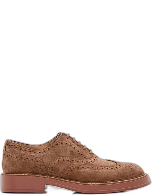 Tod's Suede Lace-up Shoes Beige