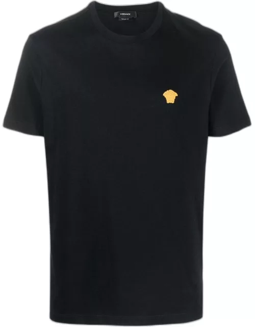 Black T-shirt with Medusa embroidery