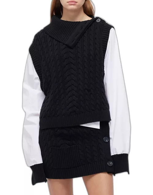 Linnea Long-Sleeve Combo Knit Pullover Sweater