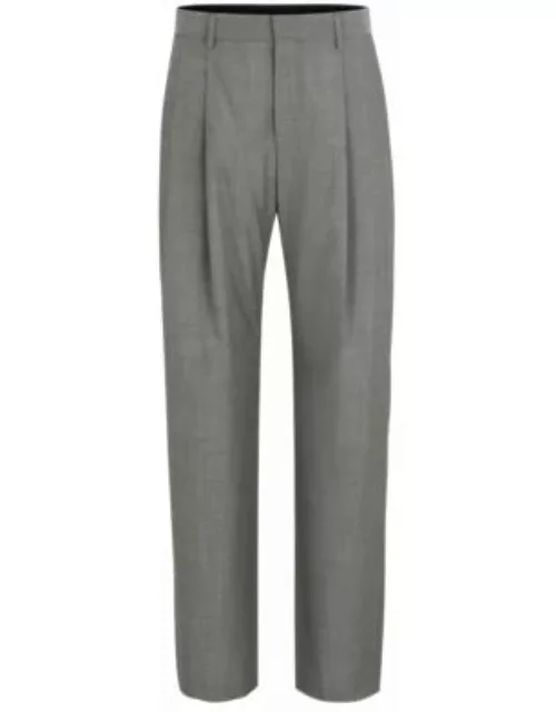 Relaxed-fit pants in mohair-look virgin wool- Dark Grey Men's All Clothing
