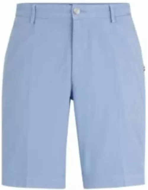 Slim-fit shorts in stretch-cotton gabardine- Light Blue Men's Short