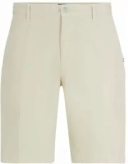 Slim-fit shorts in stretch-cotton gabardine- White Men's Short