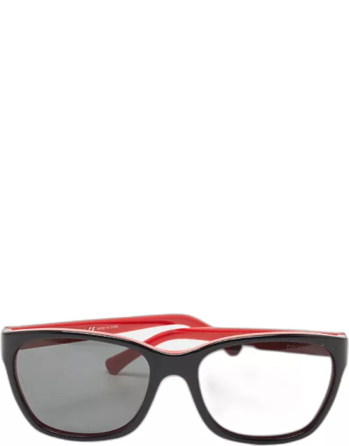 Emporio Armani Red/Black Gradient Rectangular Sunglasse
