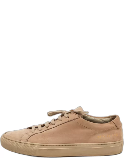 Common Projects Beige Suede Achilles Lace Up Sneaker
