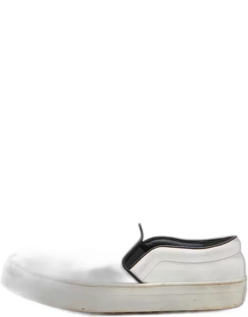 Celine White/Black Leather Slip On Sneaker