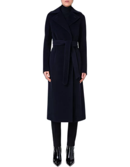 Belted Wool-Cashmere Long Coat