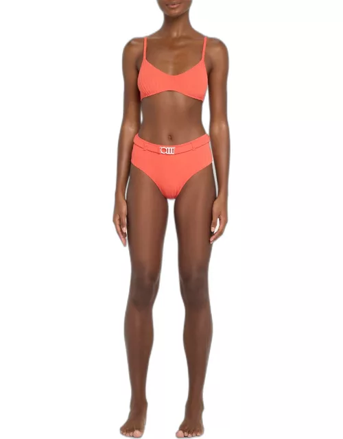 The Rachel Solid Rib Bikini Top